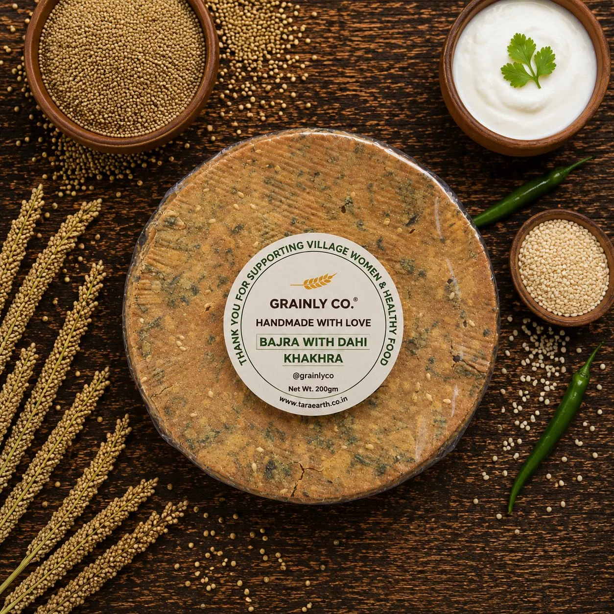 Bajra with Dahi Khakhra